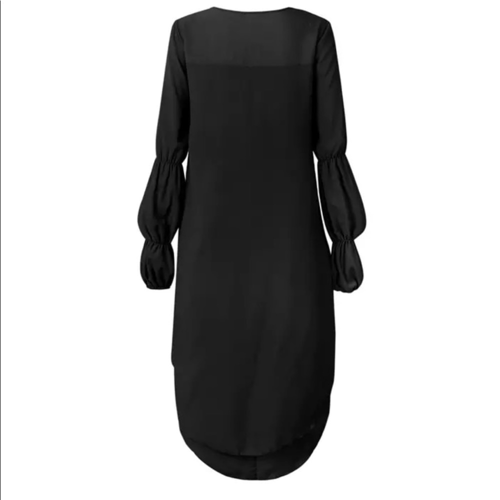 RESTOCKED! Black Caped Ruffle High Low Blouse - Picture 5 of 6